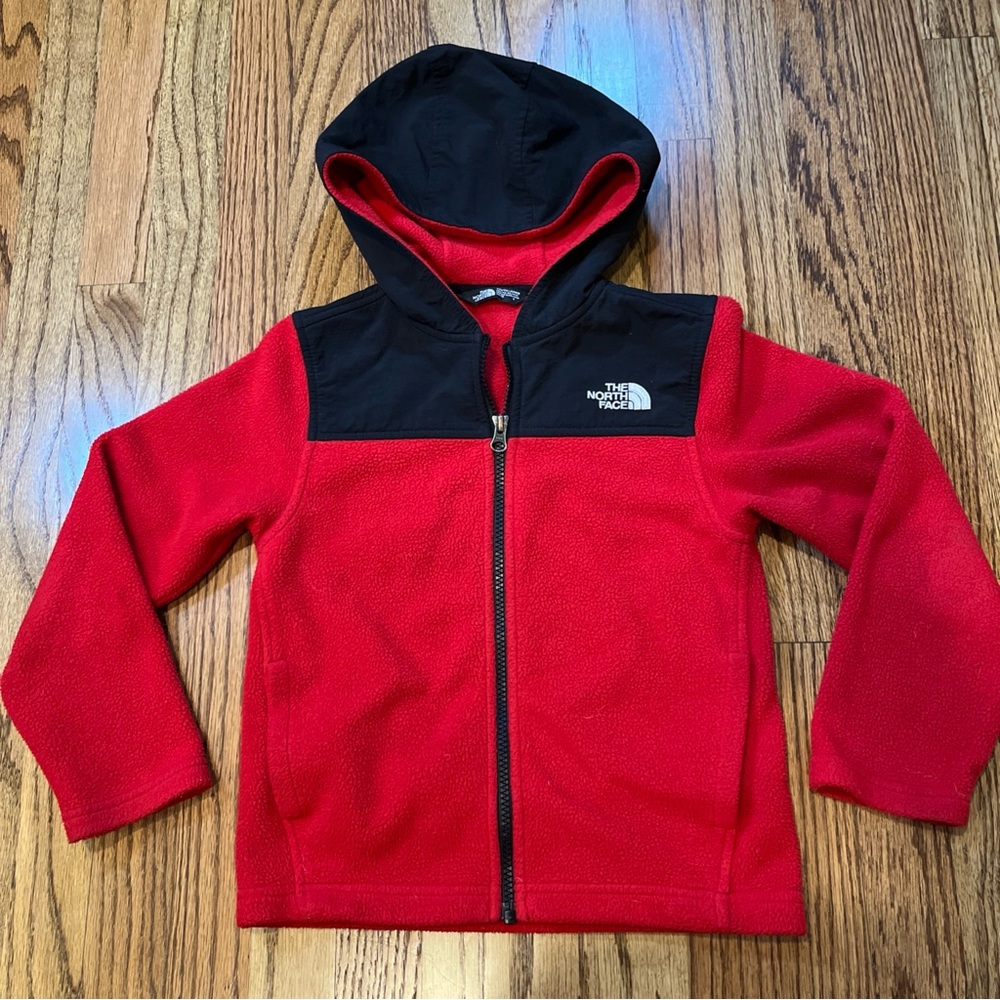 The North Face Kids' Red & Black Fleece Hoodie size 6